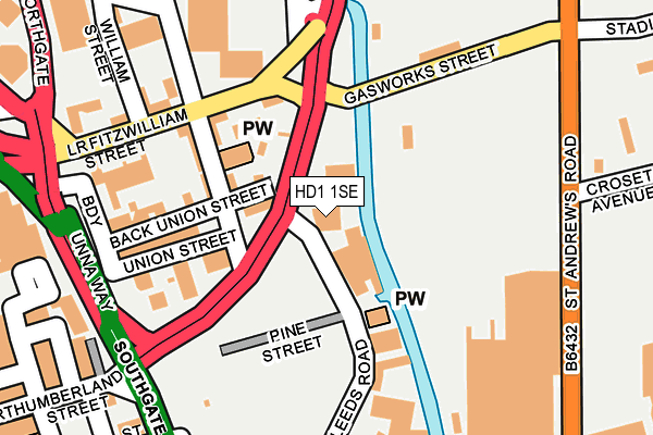 HD1 1SE map - OS OpenMap – Local (Ordnance Survey) HD1 1SE map - OS OpenMap – Local (Ordnance Survey)