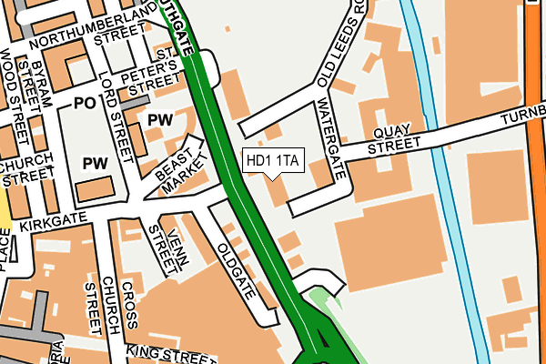 HD1 1TA map - OS OpenMap – Local (Ordnance Survey)
