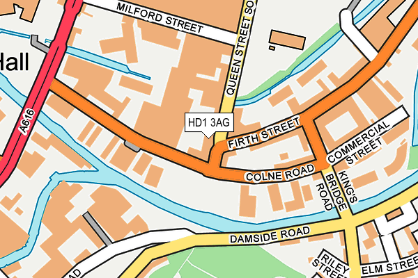 HD1 3AG map - OS OpenMap – Local (Ordnance Survey) HD1 3AG map - OS OpenMap – Local (Ordnance Survey)