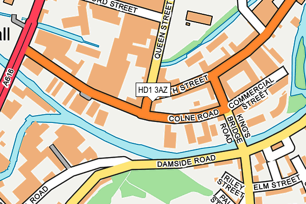 HD1 3AZ map - OS OpenMap – Local (Ordnance Survey) HD1 3AZ map - OS OpenMap – Local (Ordnance Survey)