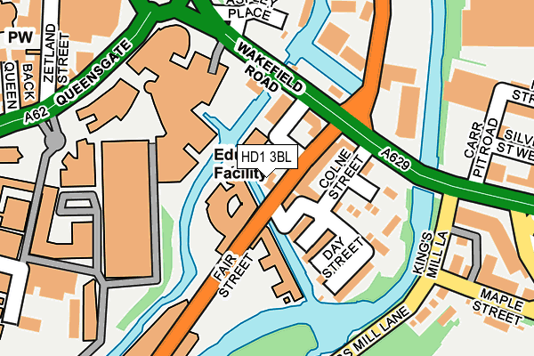 HD1 3BL map - OS OpenMap – Local (Ordnance Survey) HD1 3BL map - OS OpenMap – Local (Ordnance Survey)