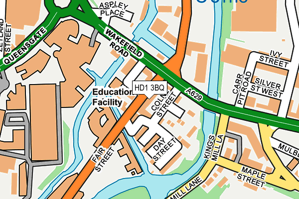 HD1 3BQ map - OS OpenMap – Local (Ordnance Survey) HD1 3BQ map - OS OpenMap – Local (Ordnance Survey)