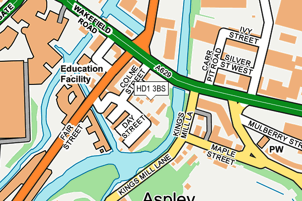 HD1 3BS map - OS OpenMap – Local (Ordnance Survey) HD1 3BS map - OS OpenMap – Local (Ordnance Survey)