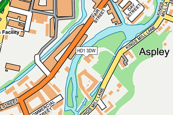 HD1 3DW map - OS OpenMap – Local (Ordnance Survey) HD1 3DW map - OS OpenMap – Local (Ordnance Survey)