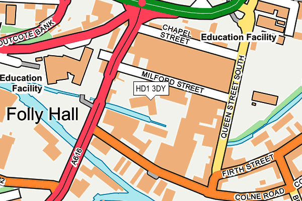 HD1 3DY map - OS OpenMap – Local (Ordnance Survey) HD1 3DY map - OS OpenMap – Local (Ordnance Survey)