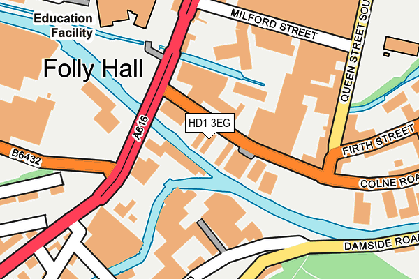 HD1 3EG map - OS OpenMap – Local (Ordnance Survey) HD1 3EG map - OS OpenMap – Local (Ordnance Survey)