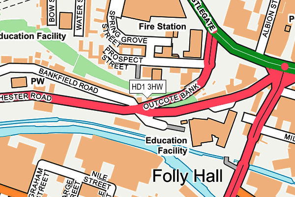 HD1 3HW map - OS OpenMap – Local (Ordnance Survey)