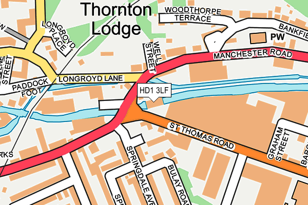 HD1 3LF map - OS OpenMap – Local (Ordnance Survey) HD1 3LF map - OS OpenMap – Local (Ordnance Survey)