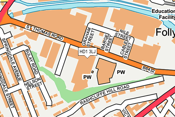 HD1 3LJ map - OS OpenMap – Local (Ordnance Survey) HD1 3LJ map - OS OpenMap – Local (Ordnance Survey)