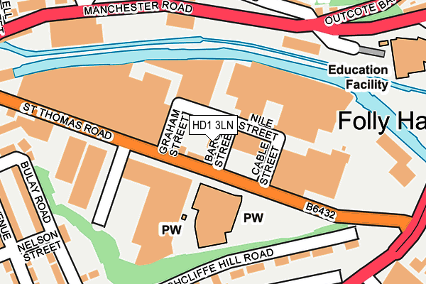 HD1 3LN map - OS OpenMap – Local (Ordnance Survey) HD1 3LN map - OS OpenMap – Local (Ordnance Survey)