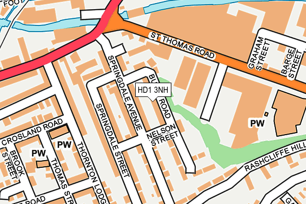 HD1 3NH map - OS OpenMap – Local (Ordnance Survey) HD1 3NH map - OS OpenMap – Local (Ordnance Survey)