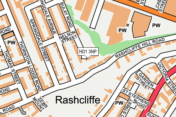 HD1 3NP map - OS OpenMap – Local (Ordnance Survey) HD1 3NP map - OS OpenMap – Local (Ordnance Survey)