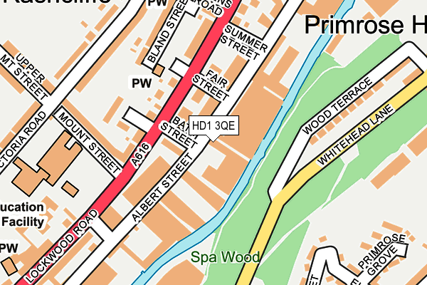 HD1 3QE map - OS OpenMap – Local (Ordnance Survey) HD1 3QE map - OS OpenMap – Local (Ordnance Survey)