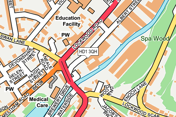 HD1 3QH map - OS OpenMap – Local (Ordnance Survey) HD1 3QH map - OS OpenMap – Local (Ordnance Survey)