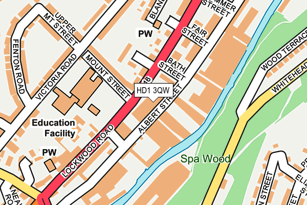 HD1 3QW map - OS OpenMap – Local (Ordnance Survey) HD1 3QW map - OS OpenMap – Local (Ordnance Survey)