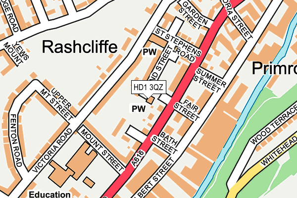 HD1 3QZ map - OS OpenMap – Local (Ordnance Survey) HD1 3QZ map - OS OpenMap – Local (Ordnance Survey)