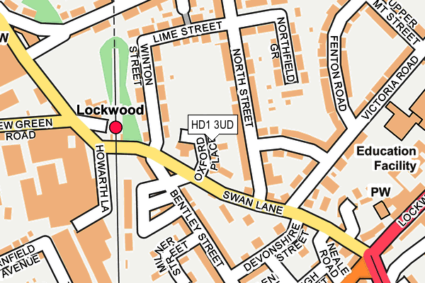 HD1 3UD map - OS OpenMap – Local (Ordnance Survey) HD1 3UD map - OS OpenMap – Local (Ordnance Survey)