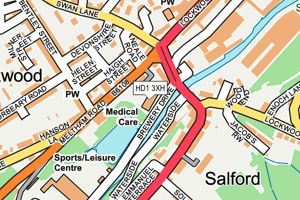 HD1 3XH map - OS OpenMap – Local (Ordnance Survey) HD1 3XH map - OS OpenMap – Local (Ordnance Survey)