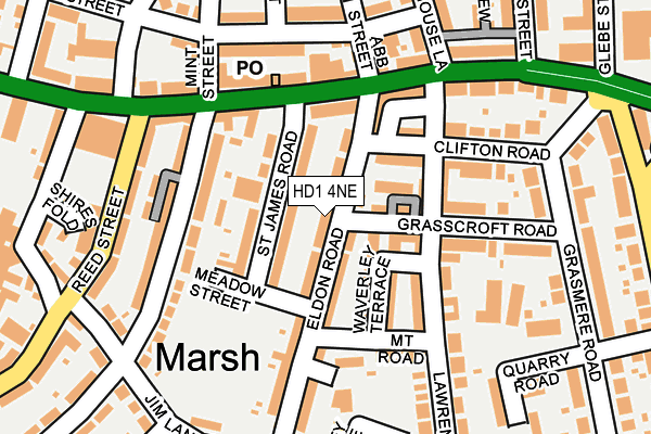 HD1 4NE map - OS OpenMap – Local (Ordnance Survey) HD1 4NE map - OS OpenMap – Local (Ordnance Survey)
