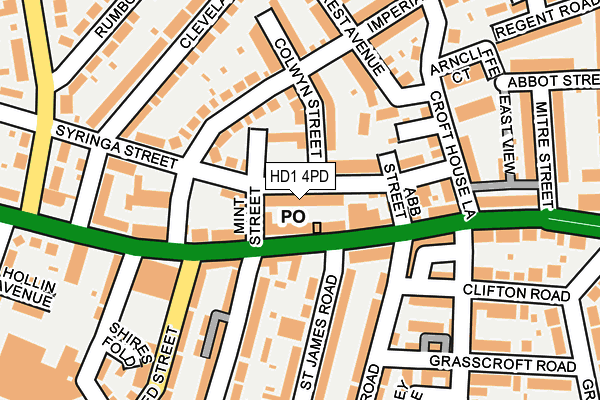 HD1 4PD map - OS OpenMap – Local (Ordnance Survey) HD1 4PD map - OS OpenMap – Local (Ordnance Survey)