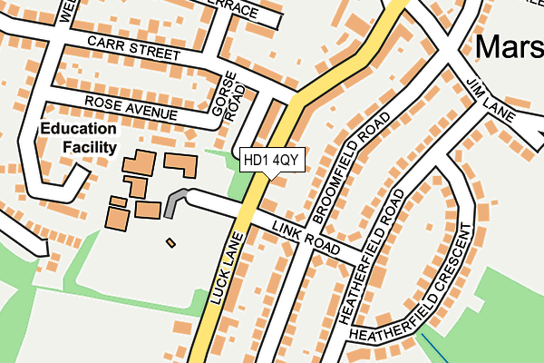 HD1 4QY map - OS OpenMap – Local (Ordnance Survey) HD1 4QY map - OS OpenMap – Local (Ordnance Survey)