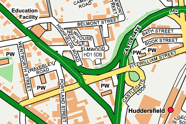 HD1 5DB map - OS OpenMap – Local (Ordnance Survey)