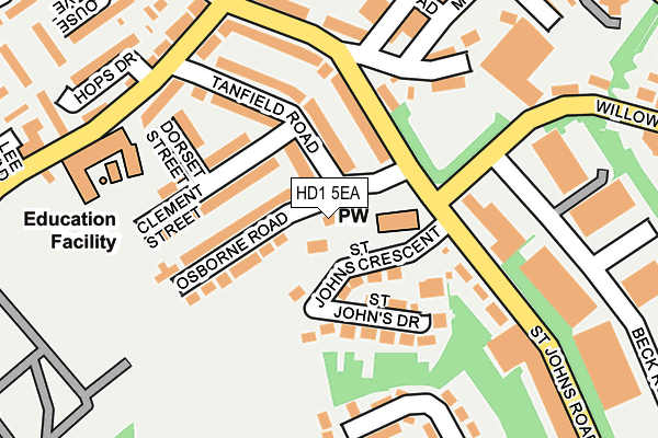 HD1 5EA map - OS OpenMap – Local (Ordnance Survey) HD1 5EA map - OS OpenMap – Local (Ordnance Survey)