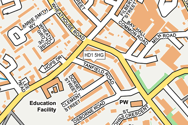 HD1 5HG map - OS OpenMap – Local (Ordnance Survey) HD1 5HG map - OS OpenMap – Local (Ordnance Survey)