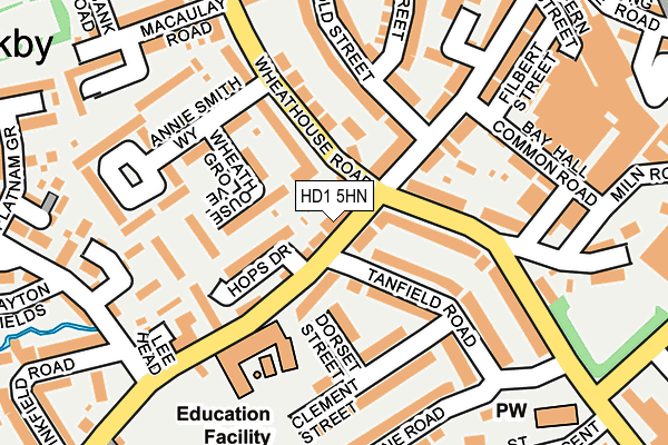 HD1 5HN map - OS OpenMap – Local (Ordnance Survey) HD1 5HN map - OS OpenMap – Local (Ordnance Survey)