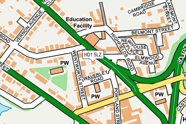 HD1 5LZ map - OS OpenMap – Local (Ordnance Survey) HD1 5LZ map - OS OpenMap – Local (Ordnance Survey)
