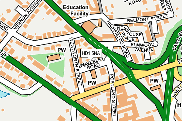 HD1 5NA map - OS OpenMap – Local (Ordnance Survey) HD1 5NA map - OS OpenMap – Local (Ordnance Survey)