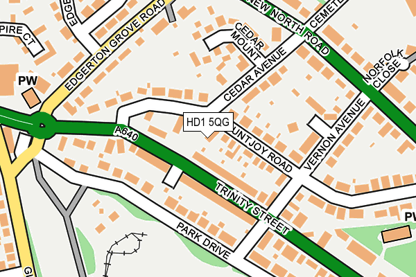 HD1 5QG map - OS OpenMap – Local (Ordnance Survey) HD1 5QG map - OS OpenMap – Local (Ordnance Survey)