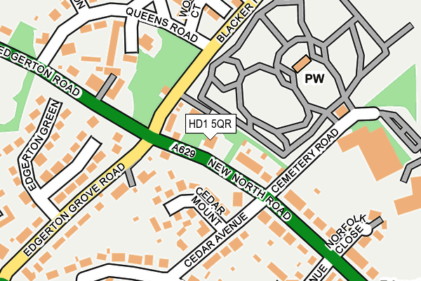 HD1 5QR map - OS OpenMap – Local (Ordnance Survey) HD1 5QR map - OS OpenMap – Local (Ordnance Survey)