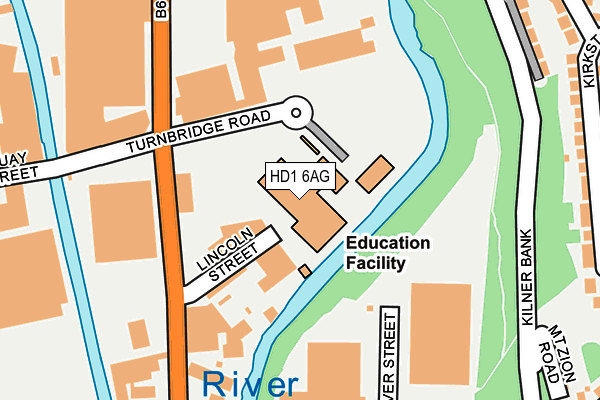 HD1 6AG map - OS OpenMap – Local (Ordnance Survey) HD1 6AG map - OS OpenMap – Local (Ordnance Survey)