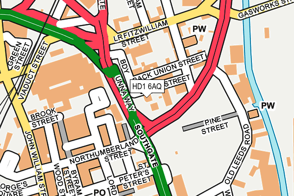 HD1 6AQ map - OS OpenMap – Local (Ordnance Survey) HD1 6AQ map - OS OpenMap – Local (Ordnance Survey)