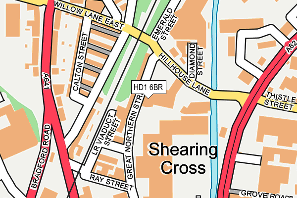 HD1 6BR map - OS OpenMap – Local (Ordnance Survey)