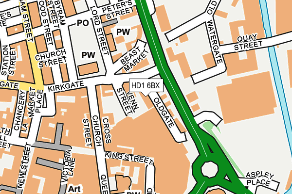 HD1 6BX map - OS OpenMap – Local (Ordnance Survey) HD1 6BX map - OS OpenMap – Local (Ordnance Survey)