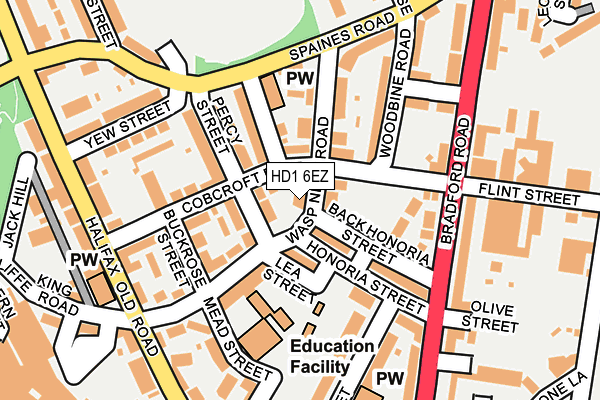 HD1 6EZ map - OS OpenMap – Local (Ordnance Survey) HD1 6EZ map - OS OpenMap – Local (Ordnance Survey)