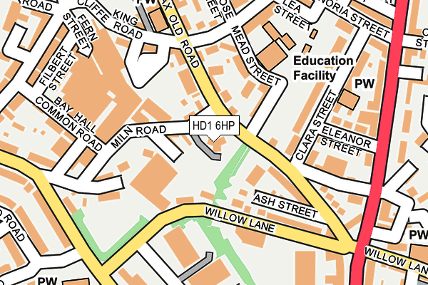 HD1 6HP map - OS OpenMap – Local (Ordnance Survey) HD1 6HP map - OS OpenMap – Local (Ordnance Survey)
