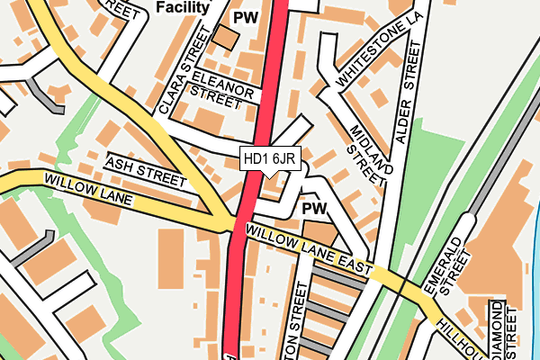HD1 6JR map - OS OpenMap – Local (Ordnance Survey) HD1 6JR map - OS OpenMap – Local (Ordnance Survey)