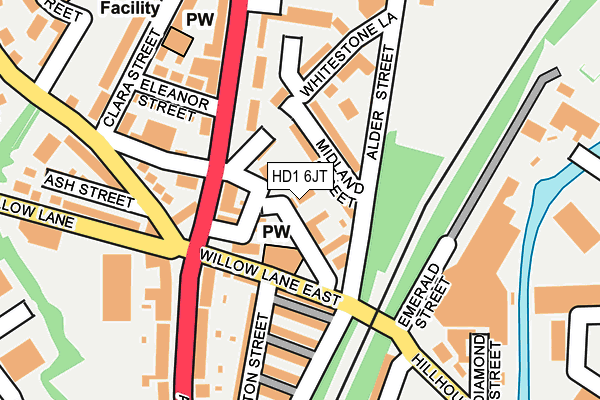 HD1 6JT map - OS OpenMap – Local (Ordnance Survey) HD1 6JT map - OS OpenMap – Local (Ordnance Survey)