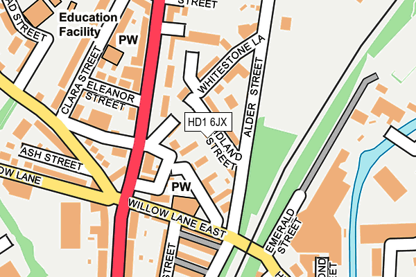 HD1 6JX map - OS OpenMap – Local (Ordnance Survey) HD1 6JX map - OS OpenMap – Local (Ordnance Survey)