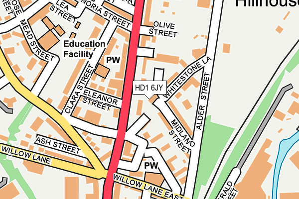HD1 6JY map - OS OpenMap – Local (Ordnance Survey) HD1 6JY map - OS OpenMap – Local (Ordnance Survey)