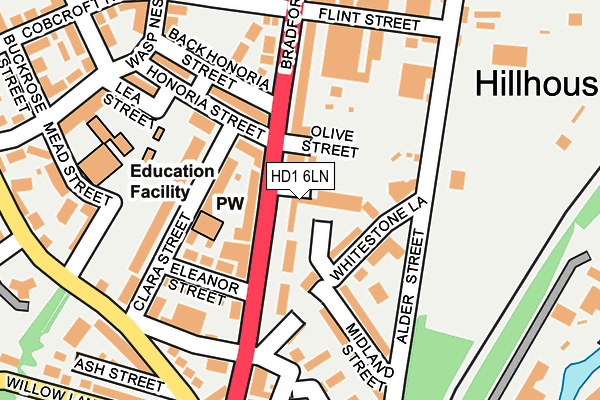 HD1 6LN map - OS OpenMap – Local (Ordnance Survey) HD1 6LN map - OS OpenMap – Local (Ordnance Survey)