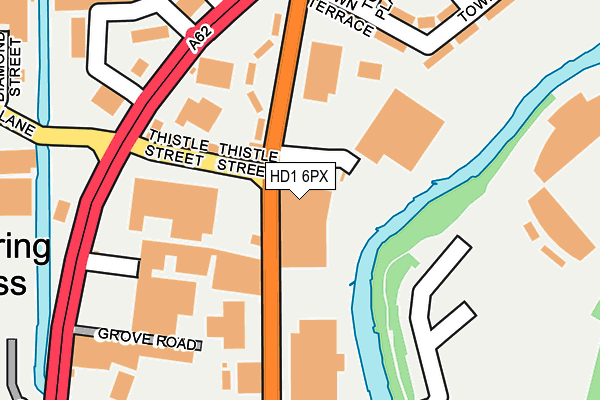 HD1 6PX map - OS OpenMap – Local (Ordnance Survey) HD1 6PX map - OS OpenMap – Local (Ordnance Survey)