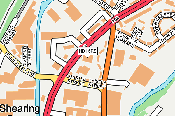 HD1 6PZ map - OS OpenMap – Local (Ordnance Survey) HD1 6PZ map - OS OpenMap – Local (Ordnance Survey)