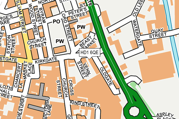 HD1 6QE map - OS OpenMap – Local (Ordnance Survey) HD1 6QE map - OS OpenMap – Local (Ordnance Survey)