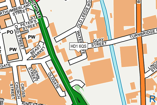 HD1 6QS map - OS OpenMap – Local (Ordnance Survey) HD1 6QS map - OS OpenMap – Local (Ordnance Survey)