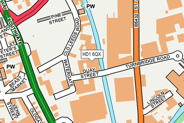 HD1 6QX map - OS OpenMap – Local (Ordnance Survey) HD1 6QX map - OS OpenMap – Local (Ordnance Survey)
