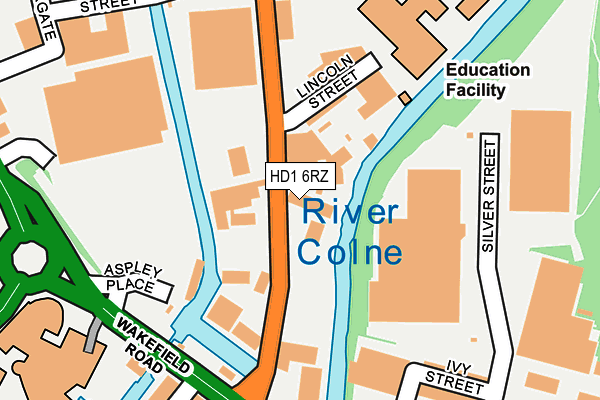 HD1 6RZ map - OS OpenMap – Local (Ordnance Survey) HD1 6RZ map - OS OpenMap – Local (Ordnance Survey)